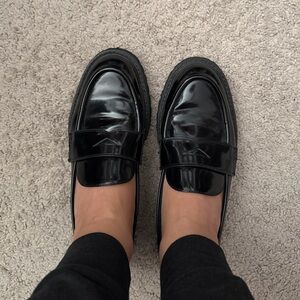 Black Patent Leather Penny Loafers - woMen's Dress Shoes